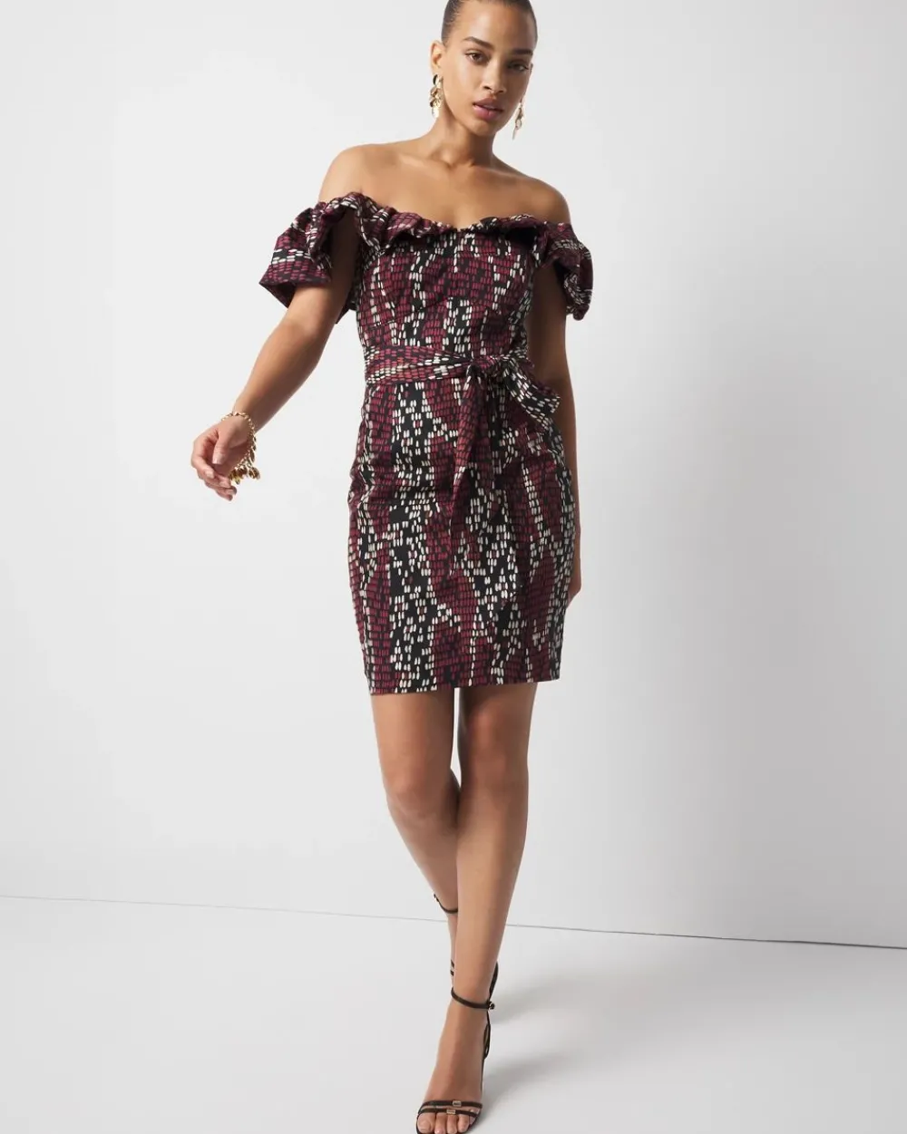 Off-the-Shoulder Poplin Mini Dress*White House Black Market Discount