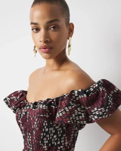 Off-the-Shoulder Poplin Mini Dress*White House Black Market Discount