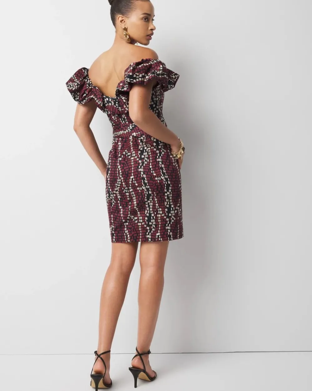 Off-the-Shoulder Poplin Mini Dress*White House Black Market Discount