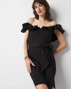 Off-the-Shoulder Poplin Mini Dress*White House Black Market Discount