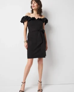 Off-the-Shoulder Poplin Mini Dress*White House Black Market Discount