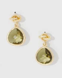 Olive + Gold Drop Earrings*White House Black Market Fashion