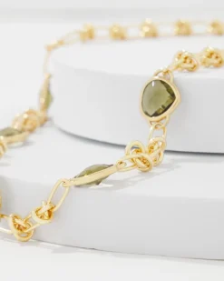Olive + Gold Single Strand Necklace*White House Black Market Online