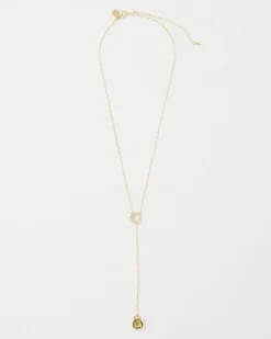 Olive + Gold Y Necklace*White House Black Market Sale