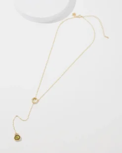 Olive + Gold Y Necklace*White House Black Market Sale