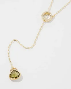 Olive + Gold Y Necklace*White House Black Market Sale