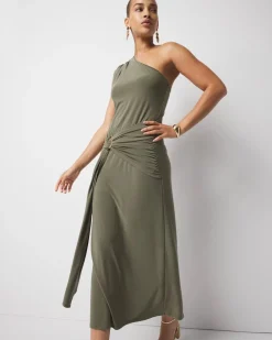 One-Shoulder Matte Jersey Dress*White House Black Market New