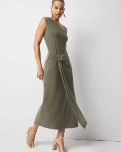 One-Shoulder Matte Jersey Dress*White House Black Market New
