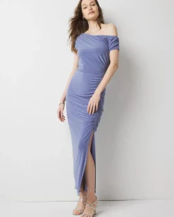 One-Shoulder Ruched Maxi Dress*White House Black Market Fashion