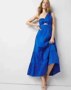 One-Shoulder Twist Front Maxi Dress*White House Black Market Fashion