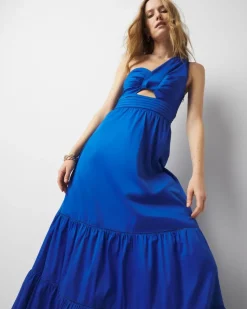 One-Shoulder Twist Front Maxi Dress*White House Black Market Fashion
