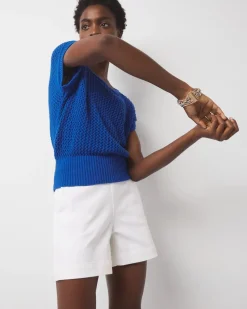 Open Stitch Banded Bottom Sweater*White House Black Market Sale