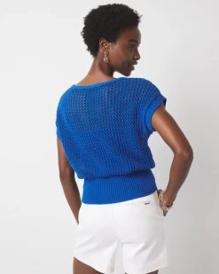 Open Stitch Banded Bottom Sweater*White House Black Market Sale