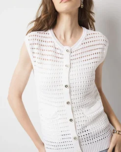 Open Stitch Long Vest*White House Black Market Online
