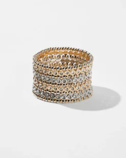Pavé-Accent Wide Stretch Bracelet*White House Black Market Hot