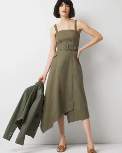 Petite Asymmetric Trench Midi Dress*White House Black Market Online