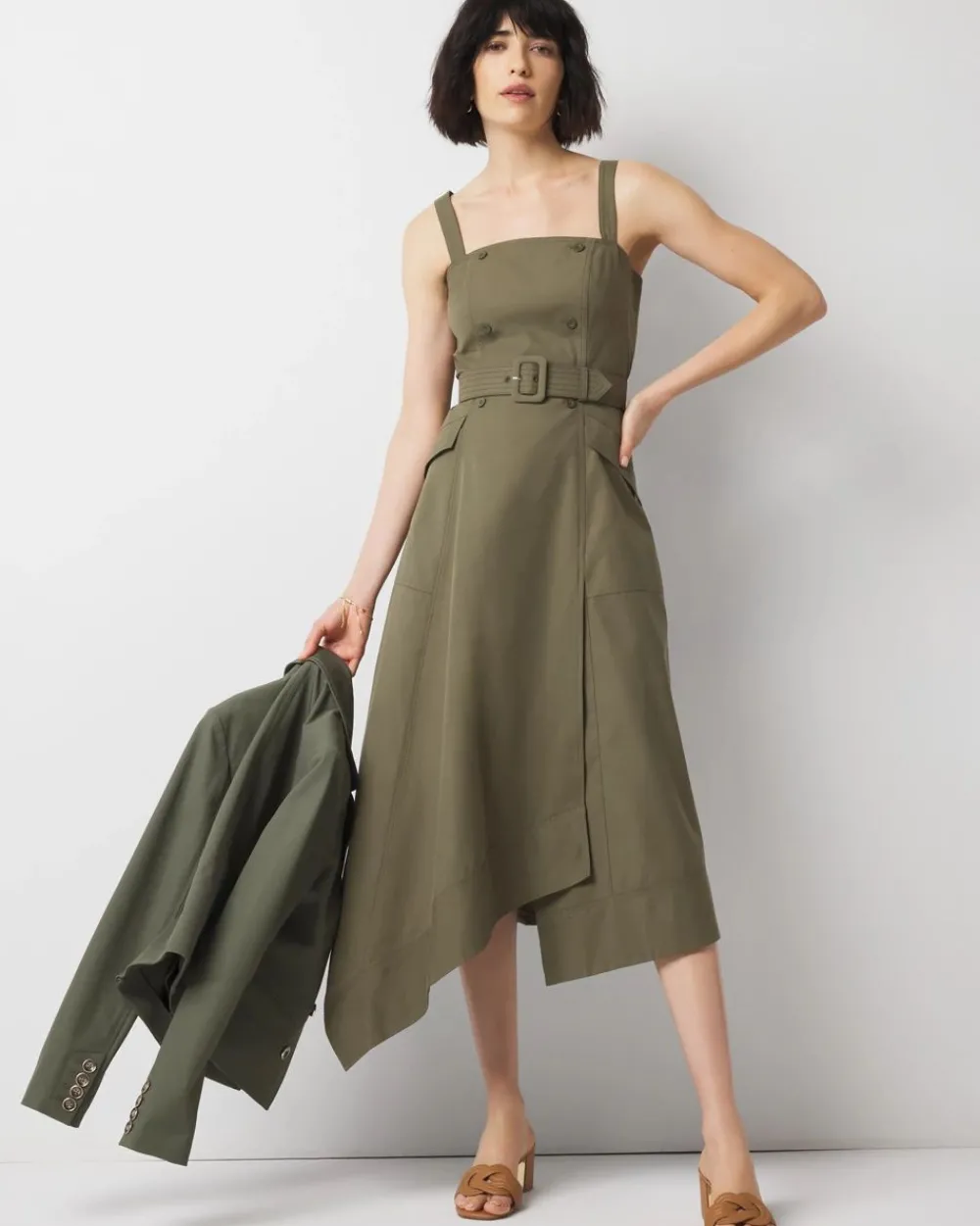 Petite Asymmetric Trench Midi Dress*White House Black Market Online
