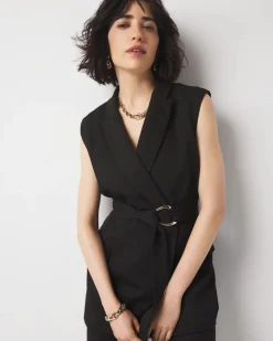Petite Belted Blazer Vest*White House Black Market Clearance