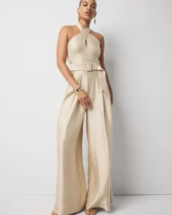 Petite Belted Halter Jumpsuit*White House Black Market Online