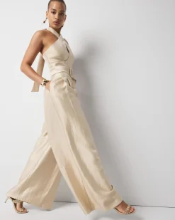Petite Belted Halter Jumpsuit*White House Black Market Online
