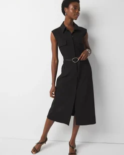 Petite Belted Midi Shirt Dress*White House Black Market Sale