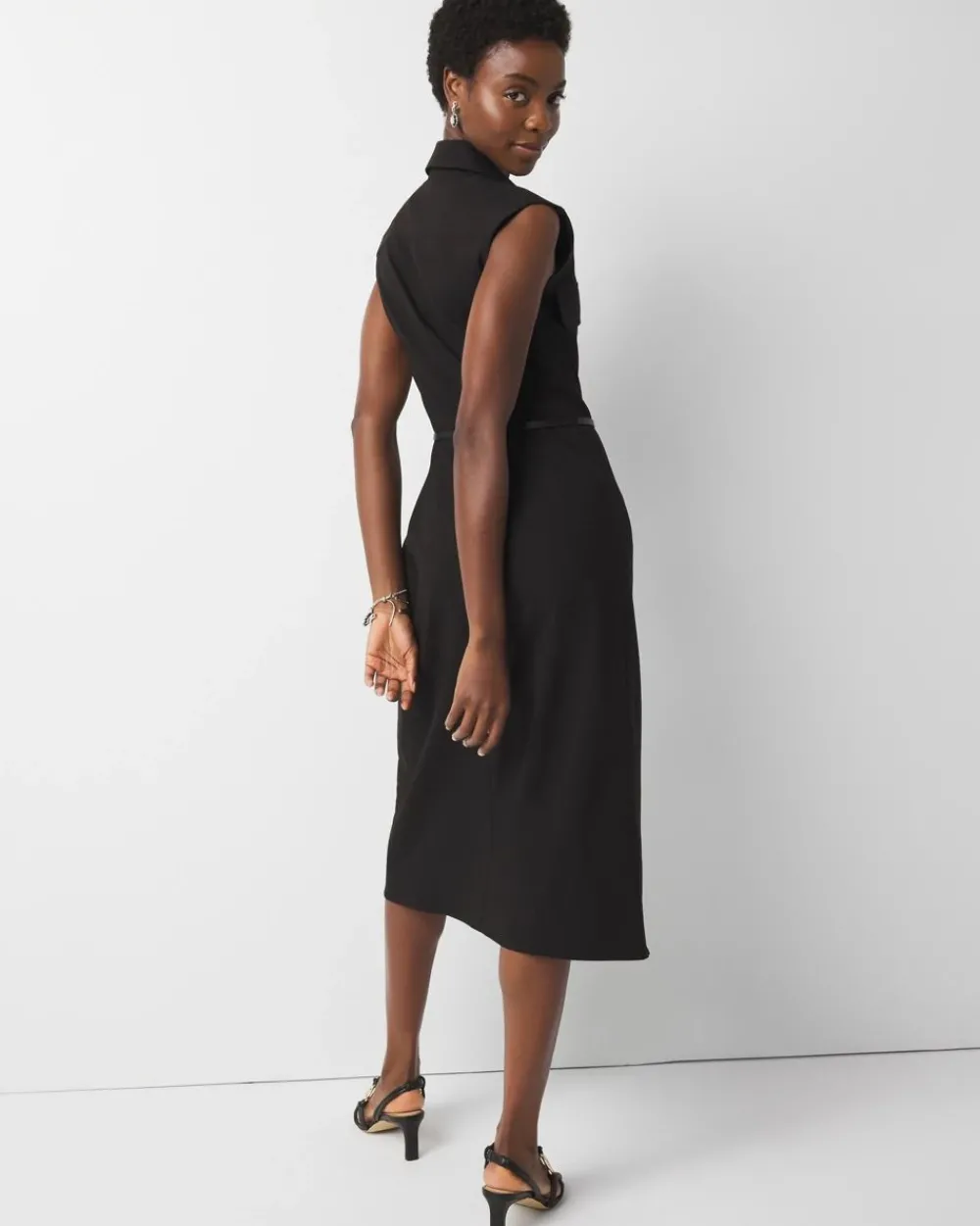 Petite Belted Midi Shirt Dress*White House Black Market Sale