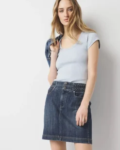 Petite Braided Denim Mini Skirt*White House Black Market Sale