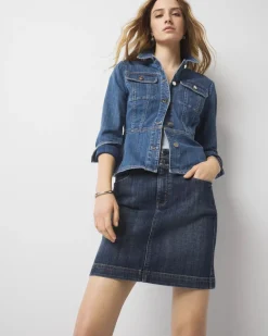 Petite Braided Denim Mini Skirt*White House Black Market Sale