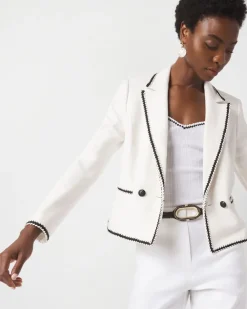 Petite Braided Trim Cropped Jacket*White House Black Market Clearance