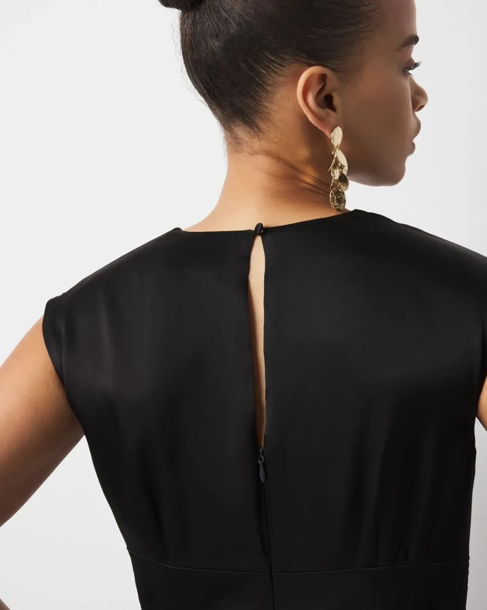 Petite Cap-Sleeve Satin Midi Dress*White House Black Market Outlet