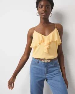 Petite Chiffon Ruffle Camisole*White House Black Market Discount