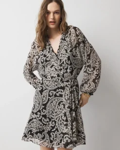 Petite Chiffon Surplice Mini Dress*White House Black Market Hot
