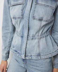 Petite Cinched-Waist Denim Jacket*White House Black Market Fashion