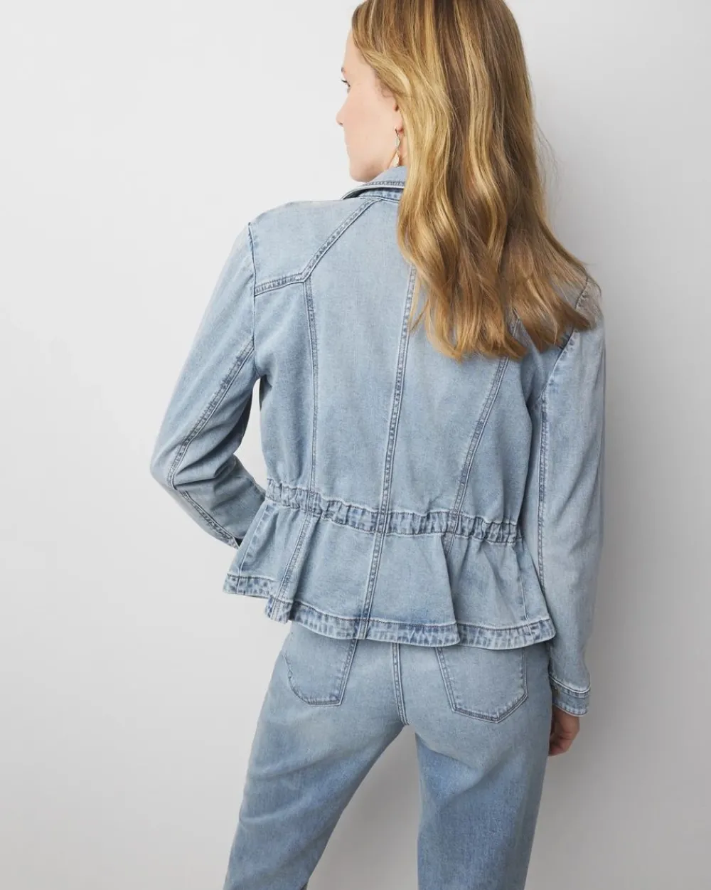 Petite Cinched-Waist Denim Jacket*White House Black Market Fashion