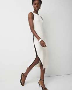 Petite Contrast Trim Sweater Dress*White House Black Market Fashion