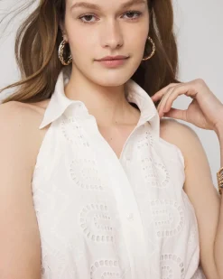 Petite Cotton Eyelet Asymmetric Dress*White House Black Market Sale