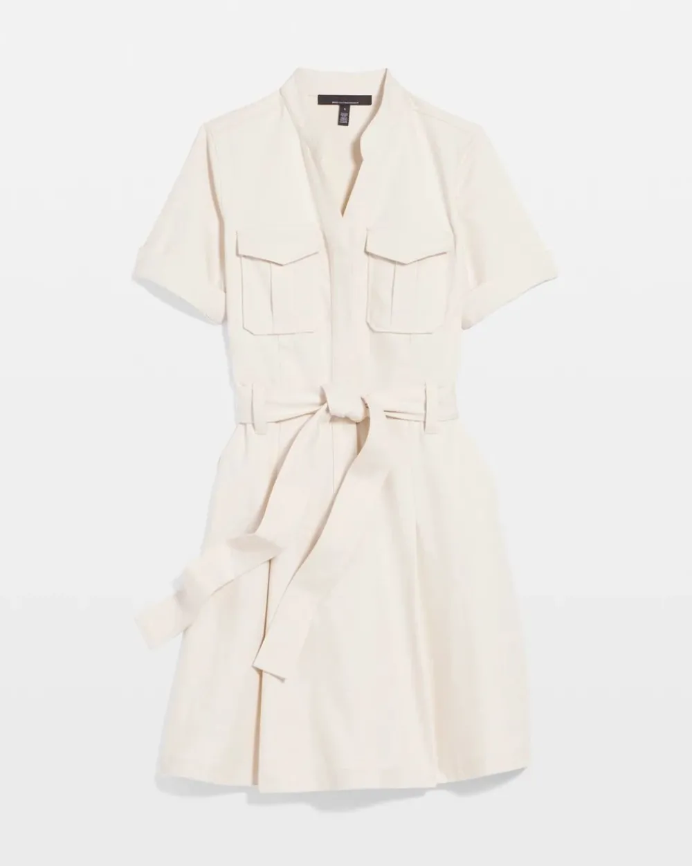 Petite Cotton Twill Tie-Belt Mini Dress*White House Black Market Outlet