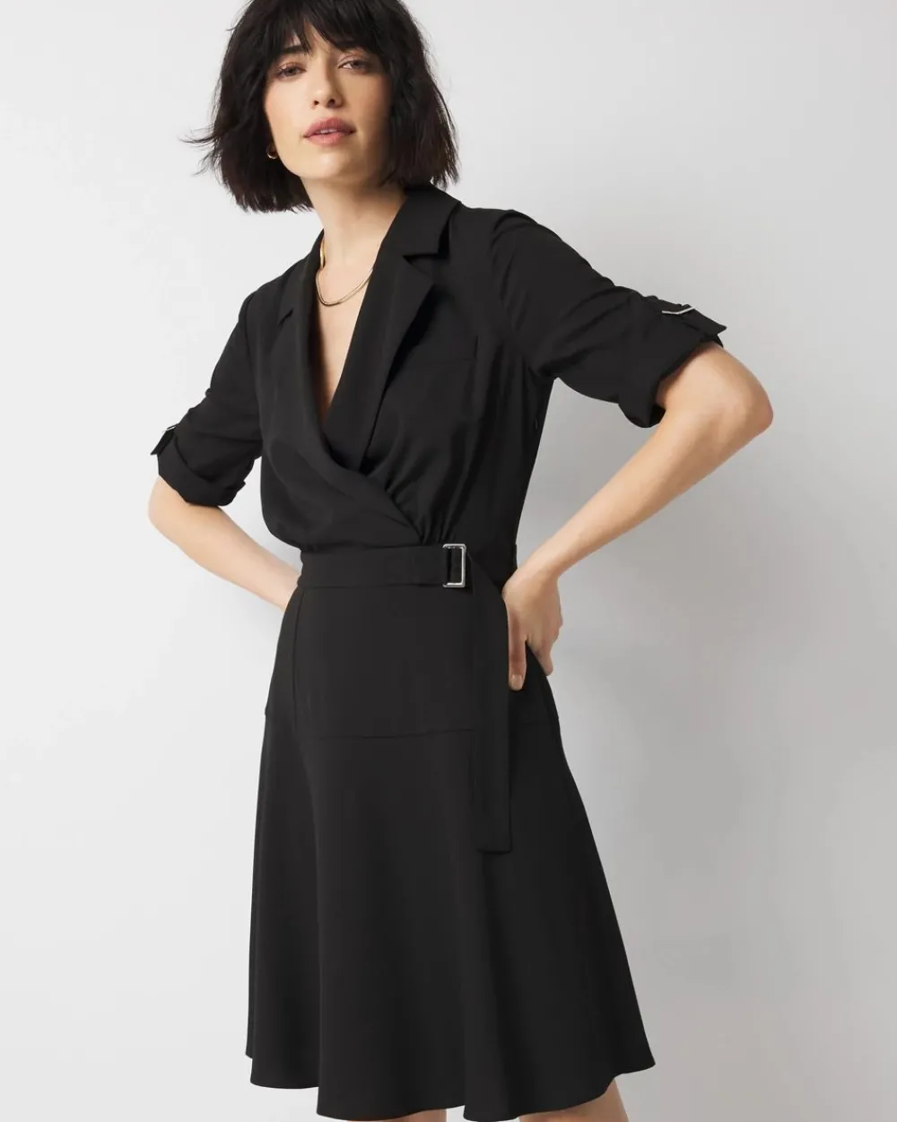 Petite Crepe Shirt Dress*White House Black Market Online