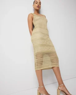 Petite Crocheted Lurex Tank Dress*White House Black Market Clearance