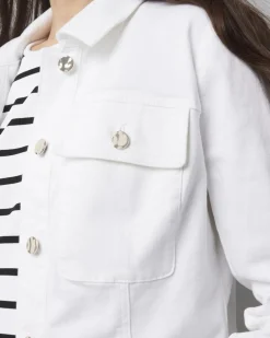 Petite Cropped Denim Jacket*White House Black Market Discount