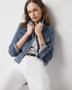 Petite Cropped Denim Jacket*White House Black Market Discount