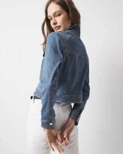 Petite Cropped Denim Jacket*White House Black Market Discount