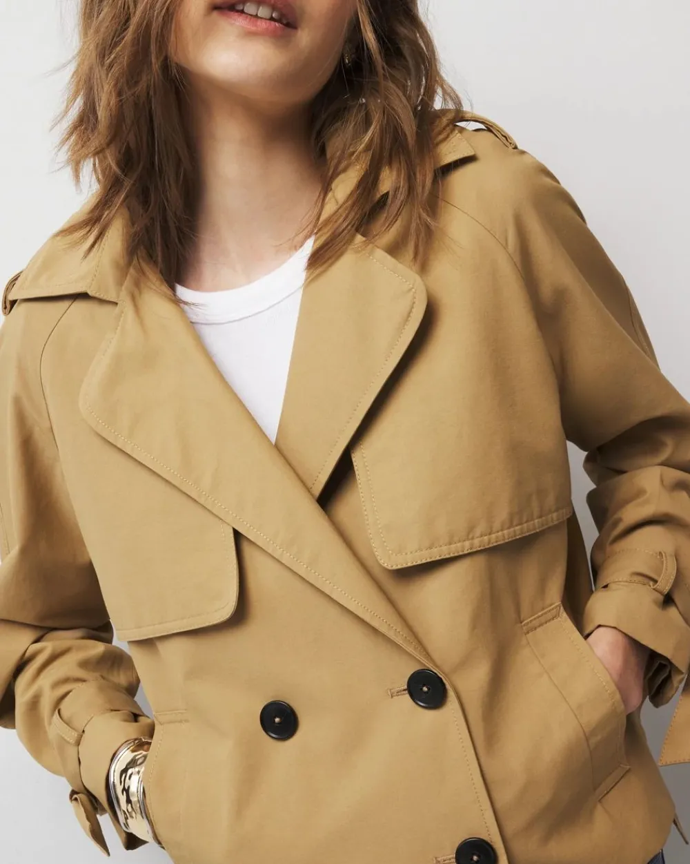 Petite Cropped Trench Coat*White House Black Market Outlet
