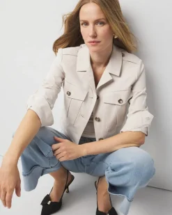 Petite Cropped Utility Jacket*White House Black Market Discount
