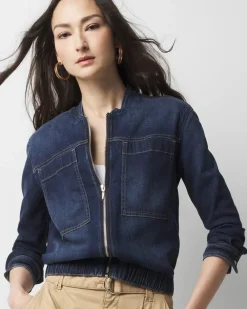 Petite Denim Bomber Jacket*White House Black Market Online