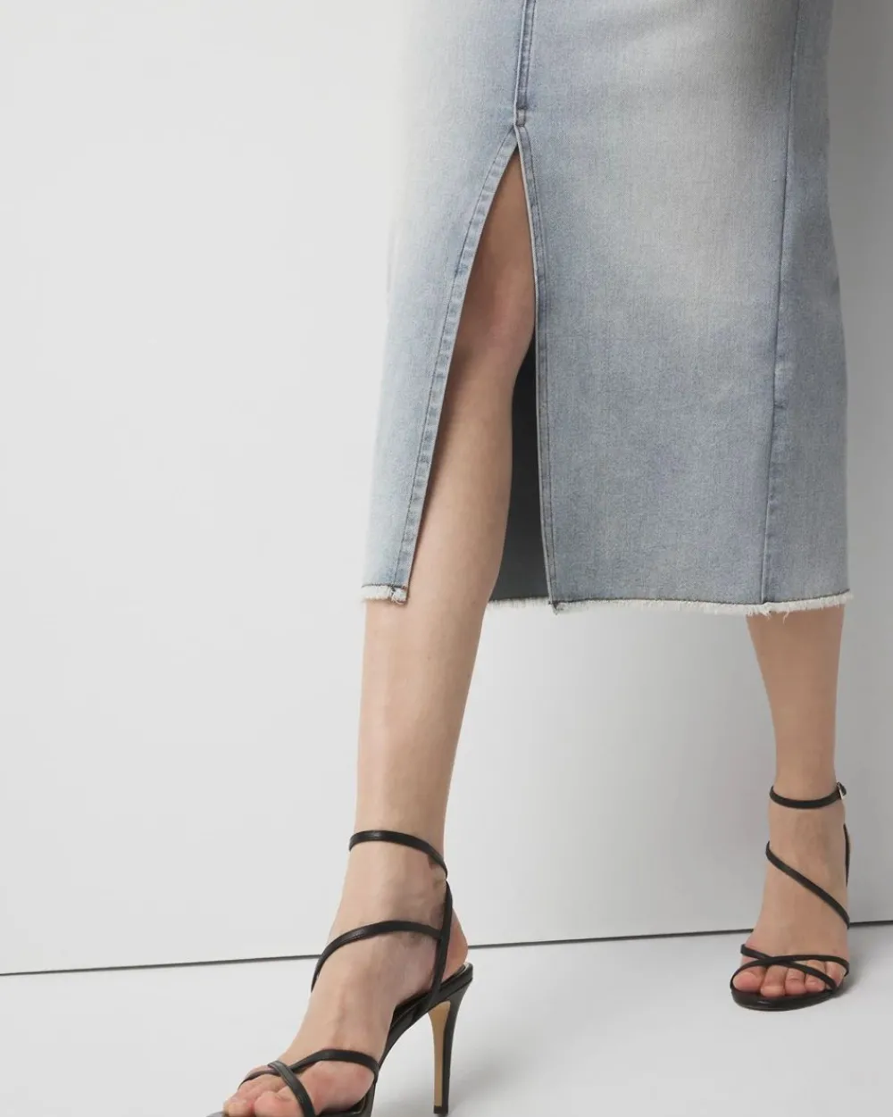Petite Denim Midi Skirt*White House Black Market Clearance