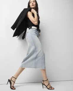 Petite Denim Midi Skirt*White House Black Market Clearance
