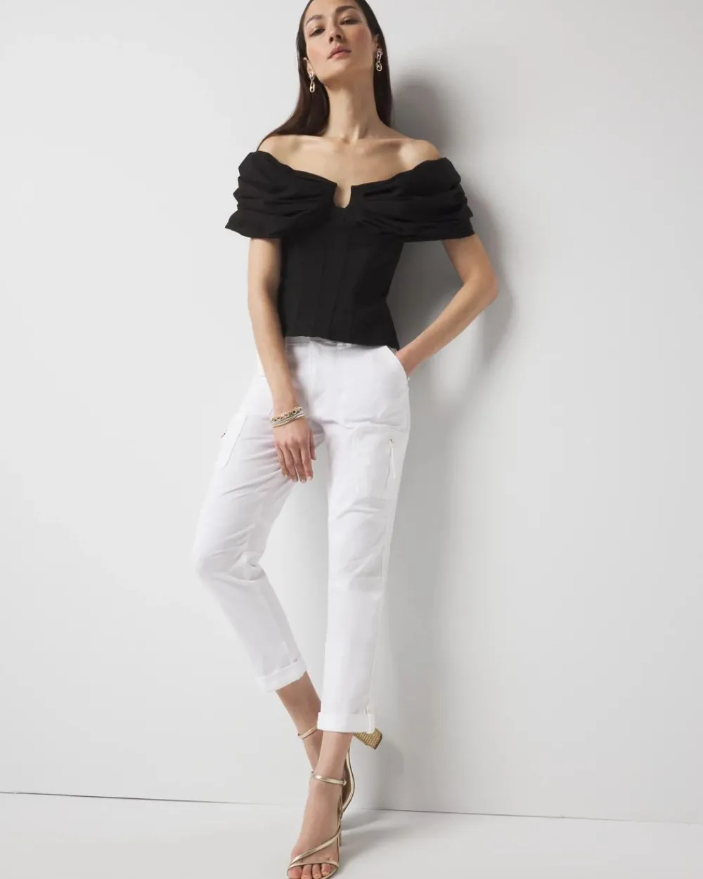 Petite Drama Sleeve Bustier*White House Black Market New