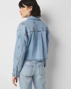 Petite Embellished Denim Shacket*White House Black Market Sale