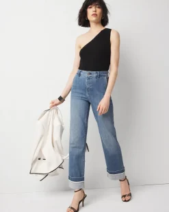Petite Extra High-Rise Cuffed Relaxed Straight Jean*White House Black Market Discount